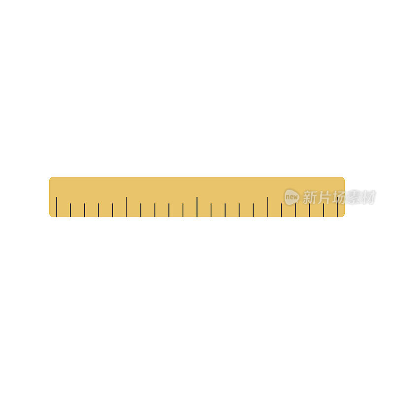 Simple ruler illustration. Graphic design of school supplies. Office supplies - stationery and art school supplies. Back to school.